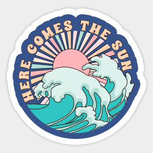 Vintage Surf Here Comes The Sun Sticker